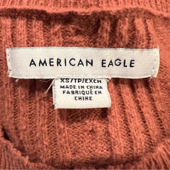 American Eagle Cable Sweater in Rust Womens Size X-Small - Picture 4 of 5